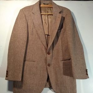 Harris Tweed Mens 44 Wool Herringbone Sportcoat